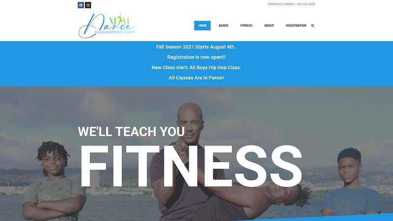 Website Screenshot of M&M Dance and Fitness