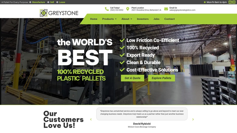 Greystone Pallets Website Screenshot