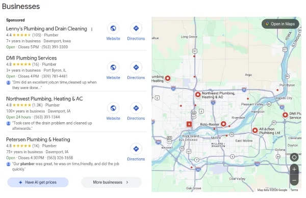Local search results quad cities